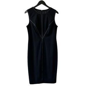 Carlisle Sheath Dress Sleeveless Wool Blend Stretch Lined Black Women's Size 8